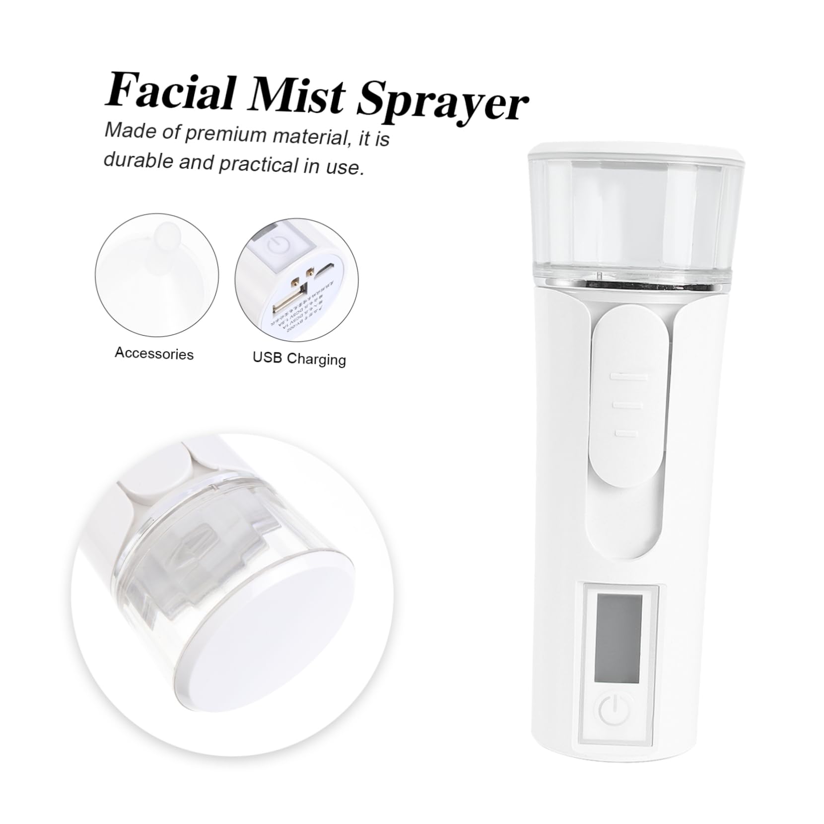TOVINANNA Mist Steam Sprayer 1pc Facial Sprayer Handheld Facial Sprayer White Mini Nano Sprayer