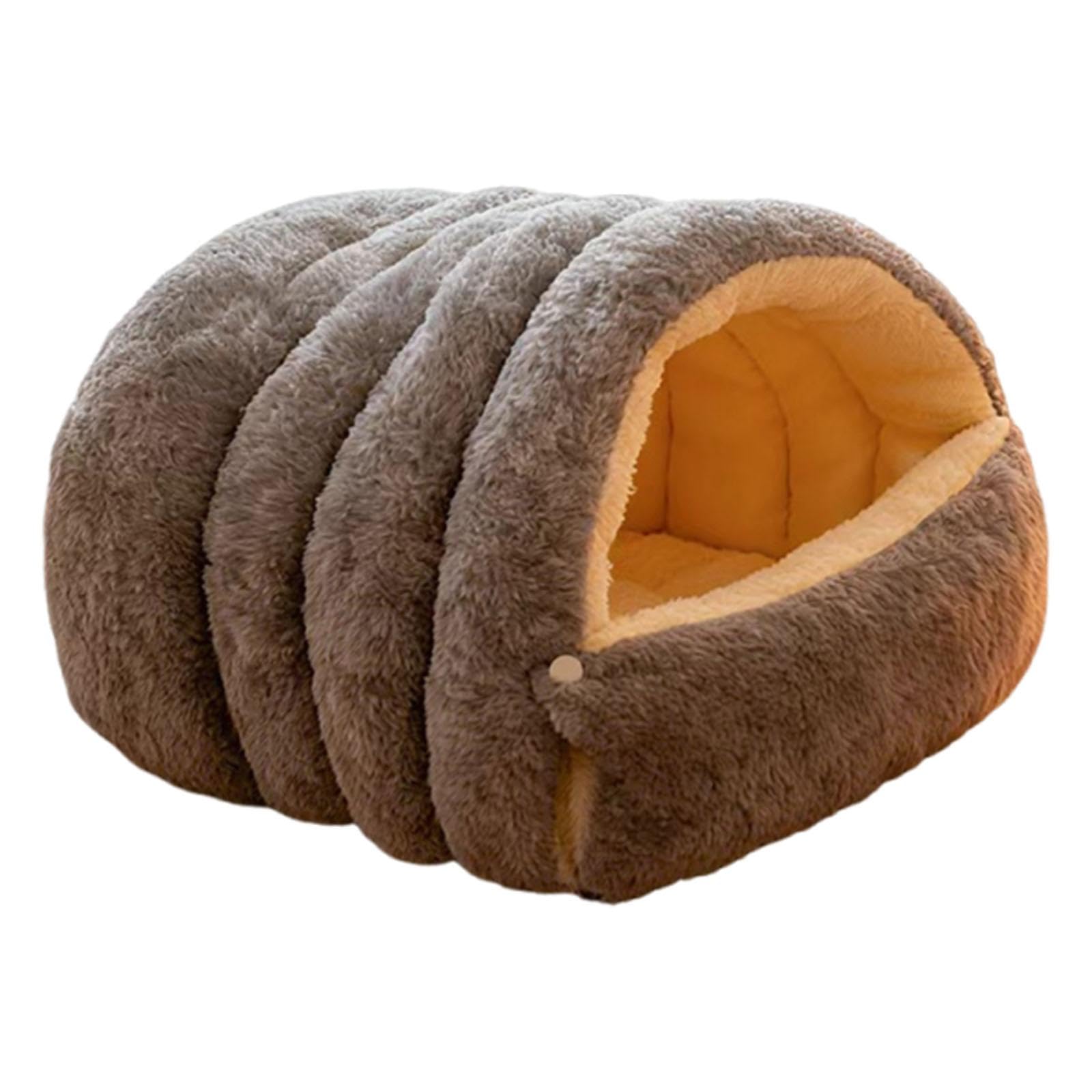 Cama Cueva para Gatos, Cálida, Nido Cerrado para Gatos de Interior, Refugio Suave para Todas, Casa para Que Duerma, Refugio Par, Gris M