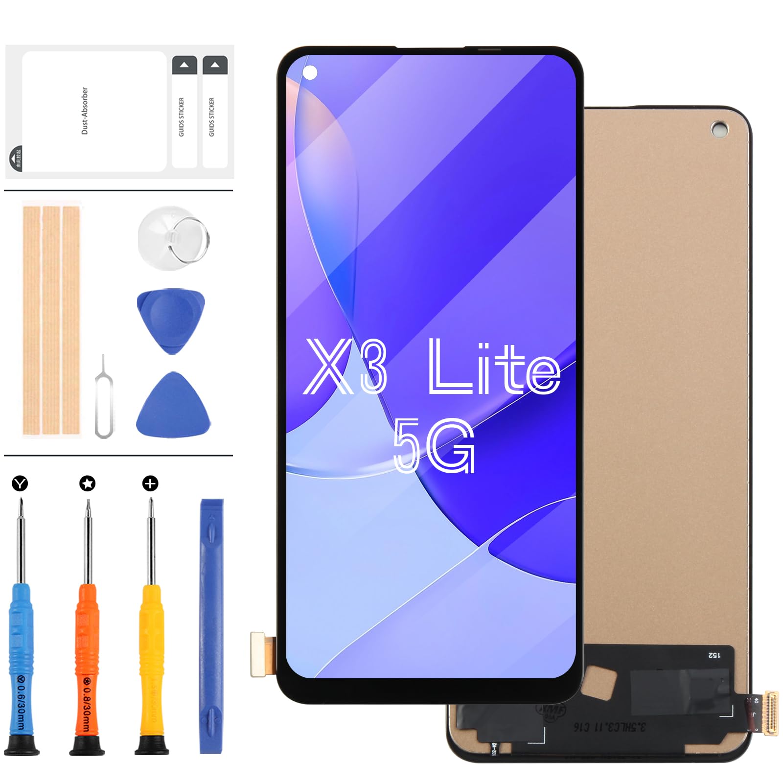 Display LCD Di Ricambio Per Oppo Find X3 Lite 5G / Reno5 5G – Touch Screen Completo Con Kit Attrezzi, Nero
