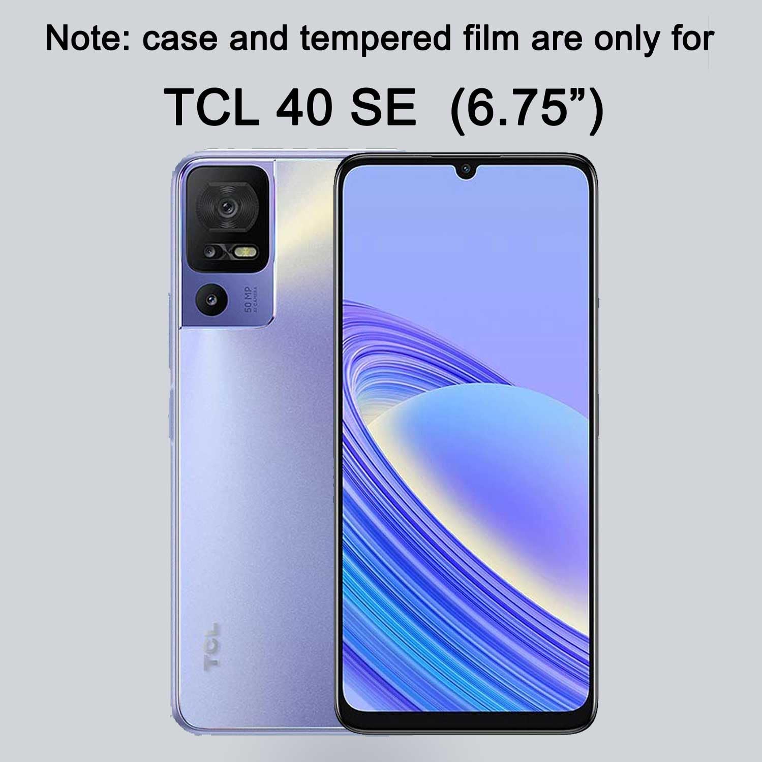 Cover Custodia Morbida Silicone per TCL 40 SE + Pellicola Vetro Temperato