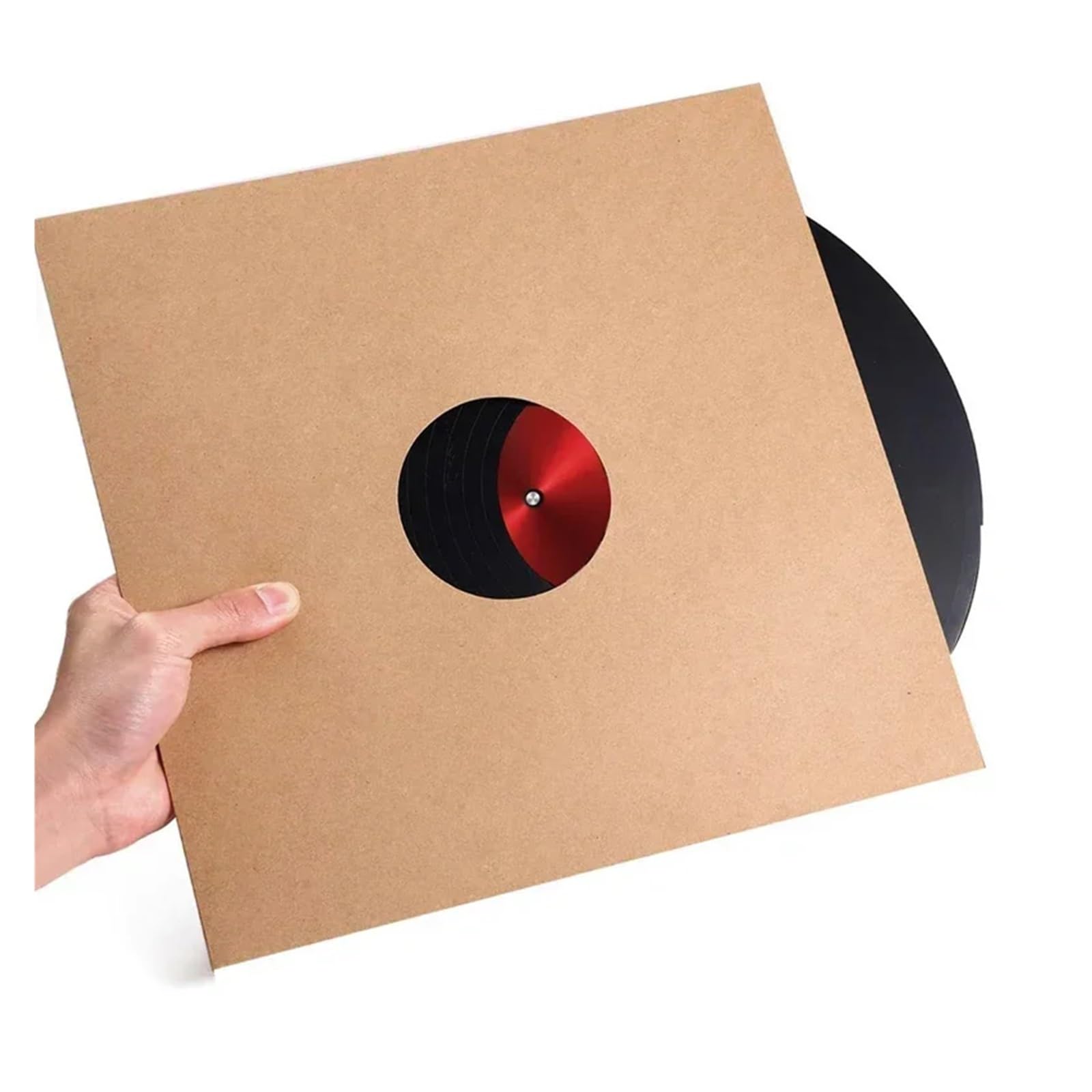 Copertine Interne per Dischi in Vinile 10PCS 12 Pollici Buste for Dischi in Vinile copertine protettive for Album for LP in Carta Kraft Interne antistatiche for in(Without Hole-Brown)