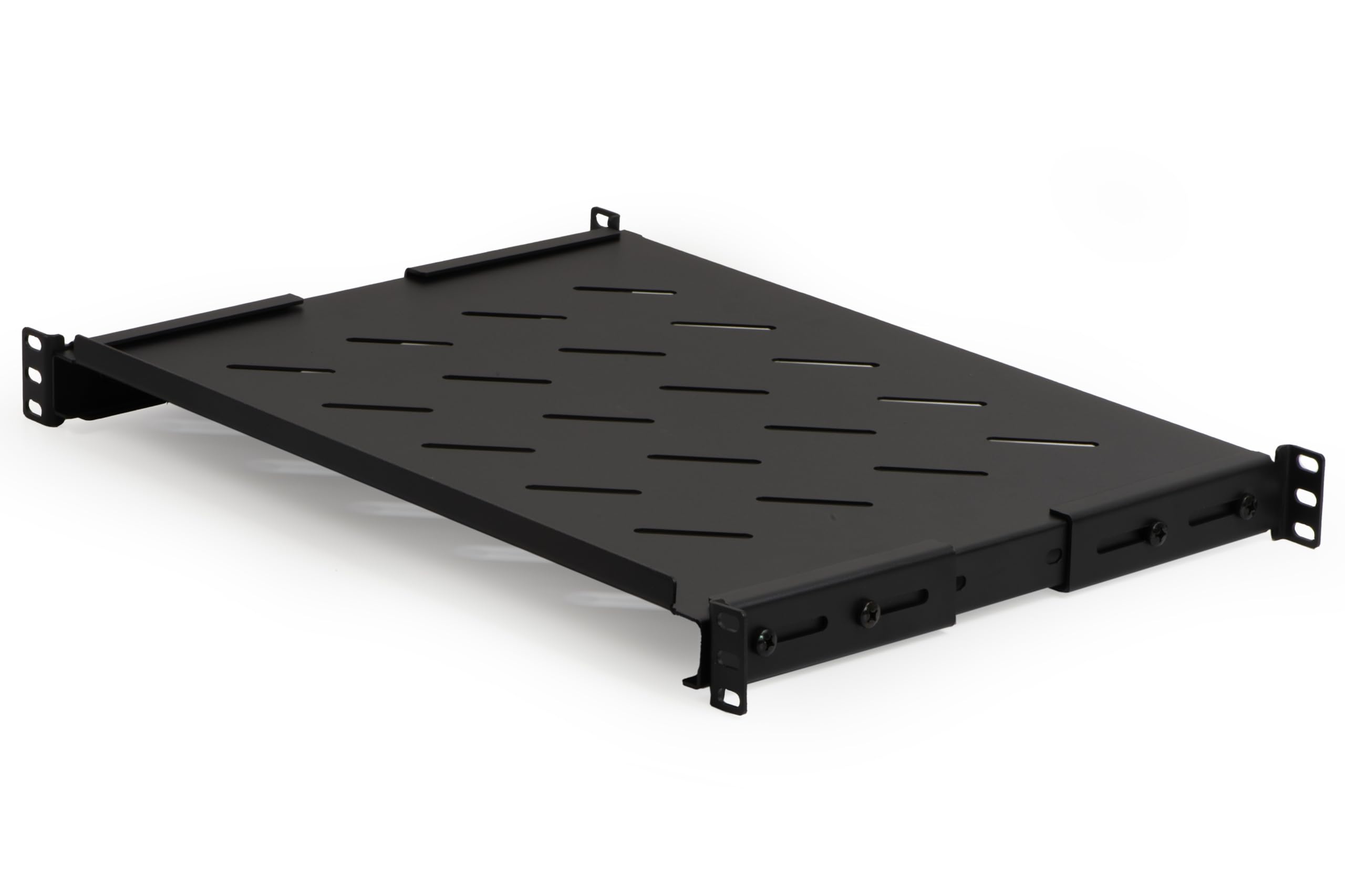 Mensola in acciaio per armadio rack 19" LKRIP350AN 350 mm nero RAL9005 portata 120 kg