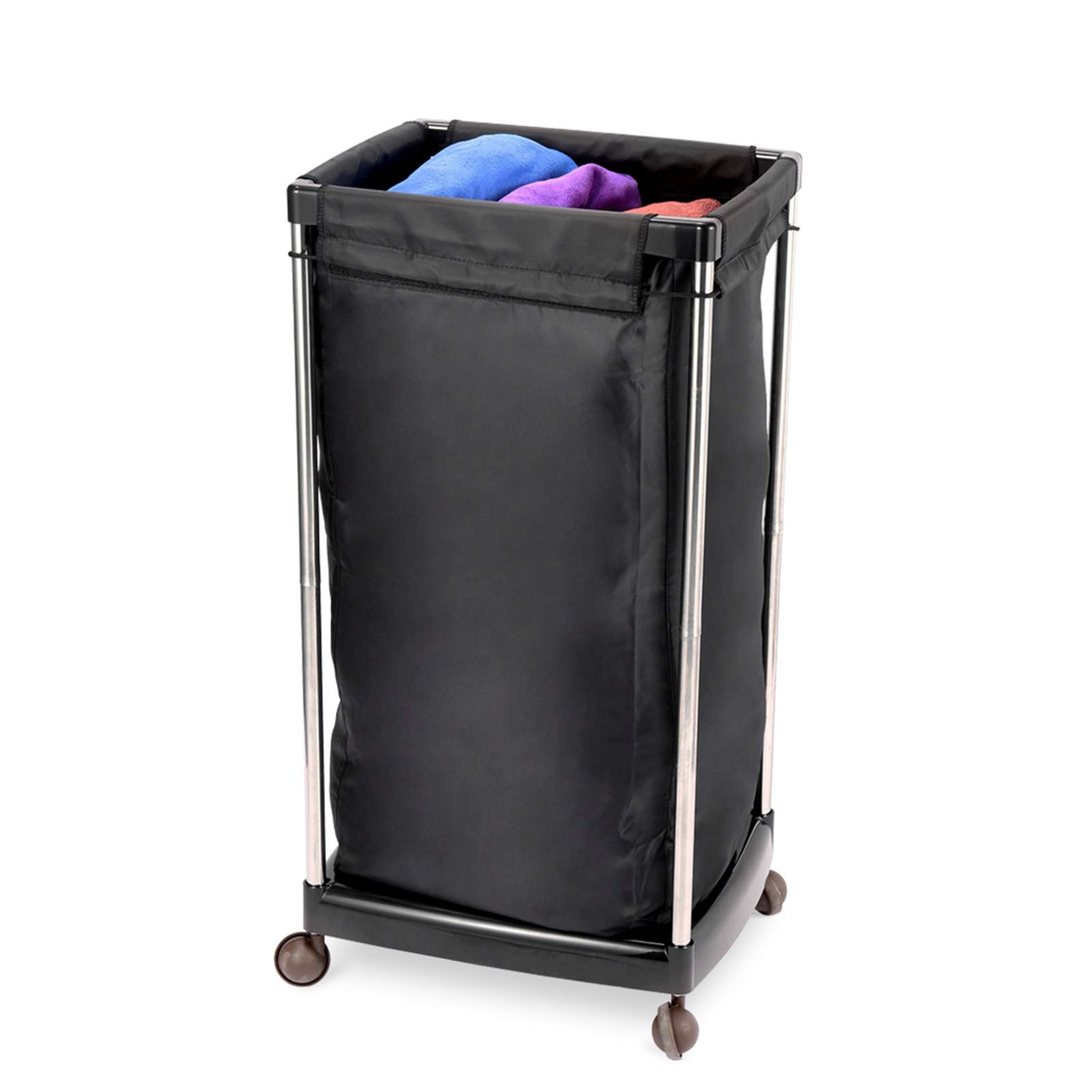 DFEDHF Utility Cart Organizer Service Cart Beauty Utility Cart Rolling Towel Storage Cart, Housekeeping Hotel Laundry Sorter Trolley with Removable Bag for Beauty, Dirty Clothes Hamper