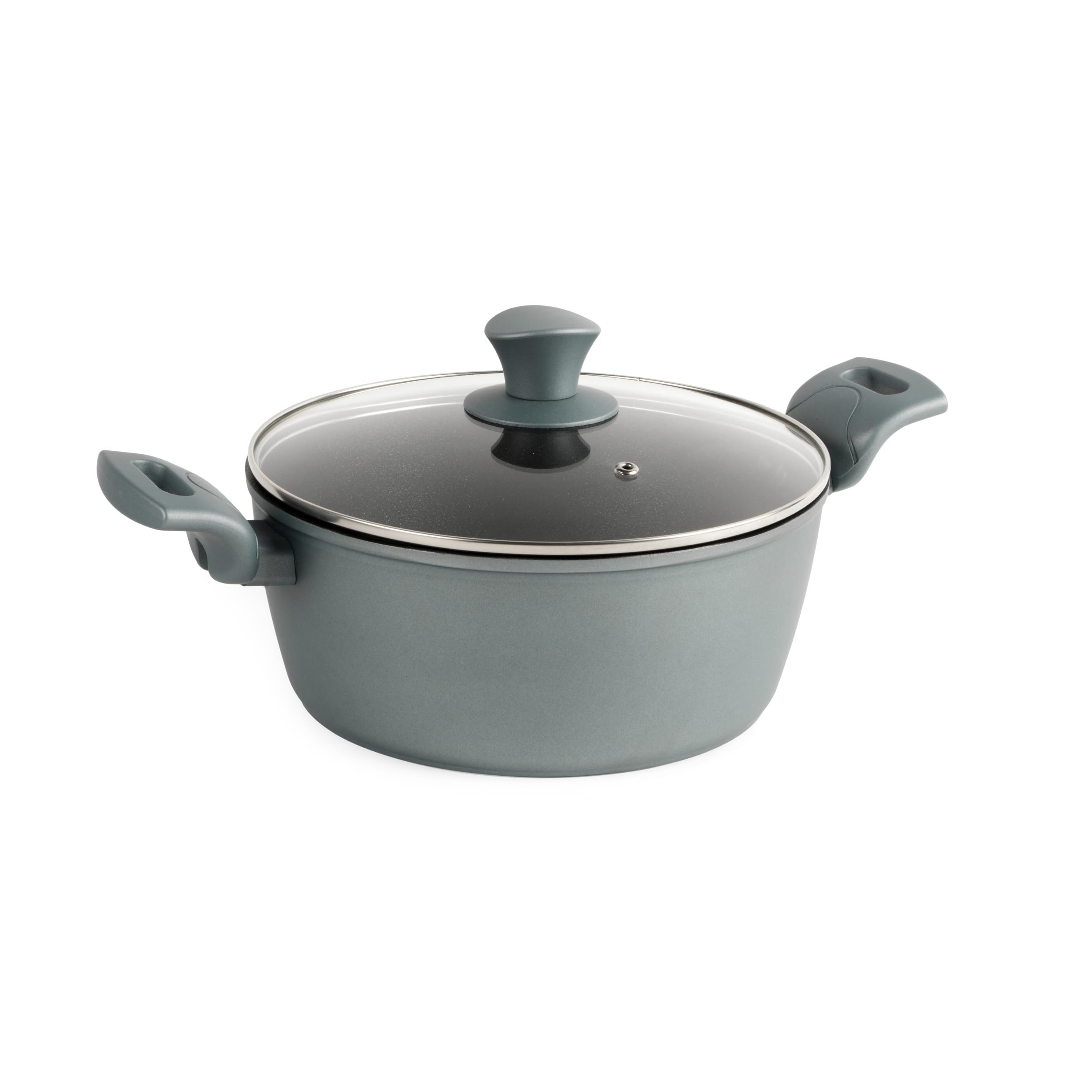 Progress BW09802GWK Shimmer Collection Stockpot with Lid, 7 X Tougher Non-Stick Coating, Metal Utensil & Dishwasher Safe, Suitable for Induction Hobs, Forged Aluminium, Soft-Touch Handles, 24 cm