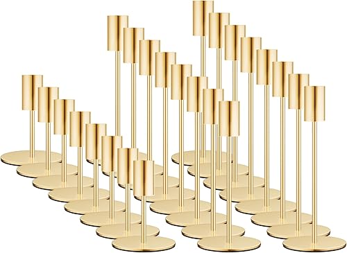 Miniatura 21 de Juego de 6 portavelas cónicos negros para candelabros, candelabros decorativos para mesa o mantel central, boda, comedor, fiesta, decoración