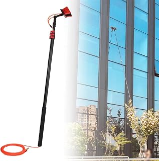 Water Fed Pole Kit, 9.0M/30FT Window Cleaning Poles, Water Fed Cleaning Brush, Aluminum Outdoor Window Cleaner, Extendable Pole Water Fed Brush for Window Glass/Solar Panel