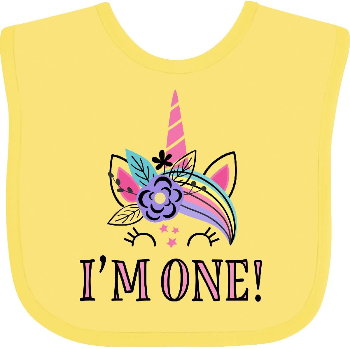 inktastic First Birthday Unicorn Outfit for Girl Baby Bib