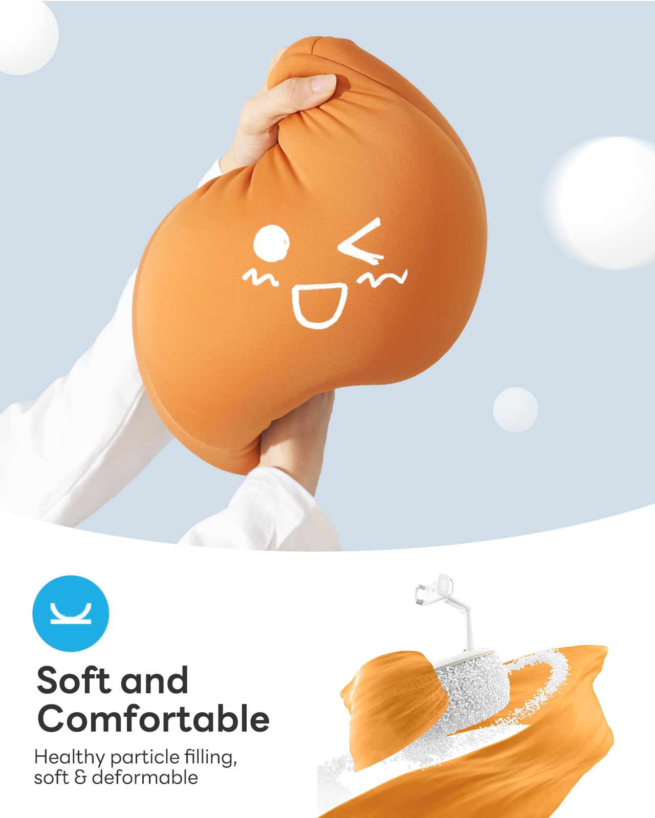 SAIJI Soporte de almohada para tableta, soporte para Kindle compatible con Kindle de 4.7 a 15.6 pulgadas, monitor portátil, soporte ajustable de 360° para cama con brazo flexible de doble eje y cojín