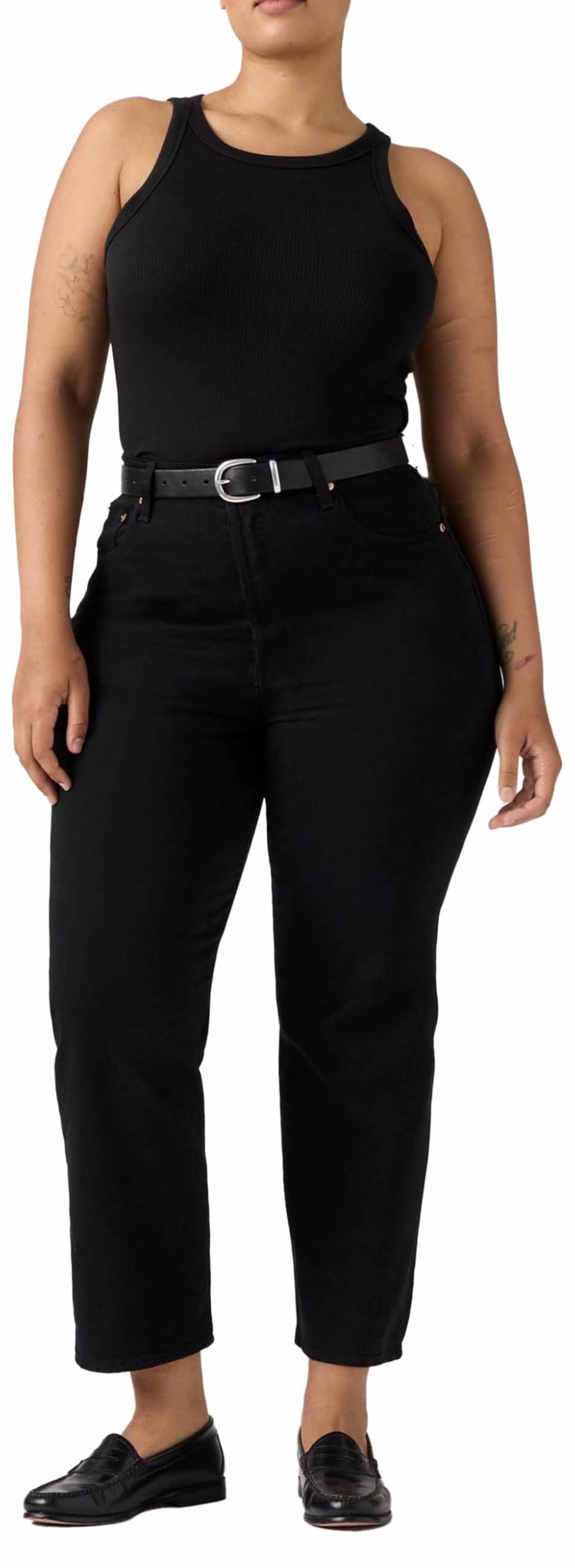 Levi's Damen Ribcage Straight Ankle Jeans,Black Heart,27W / 31L