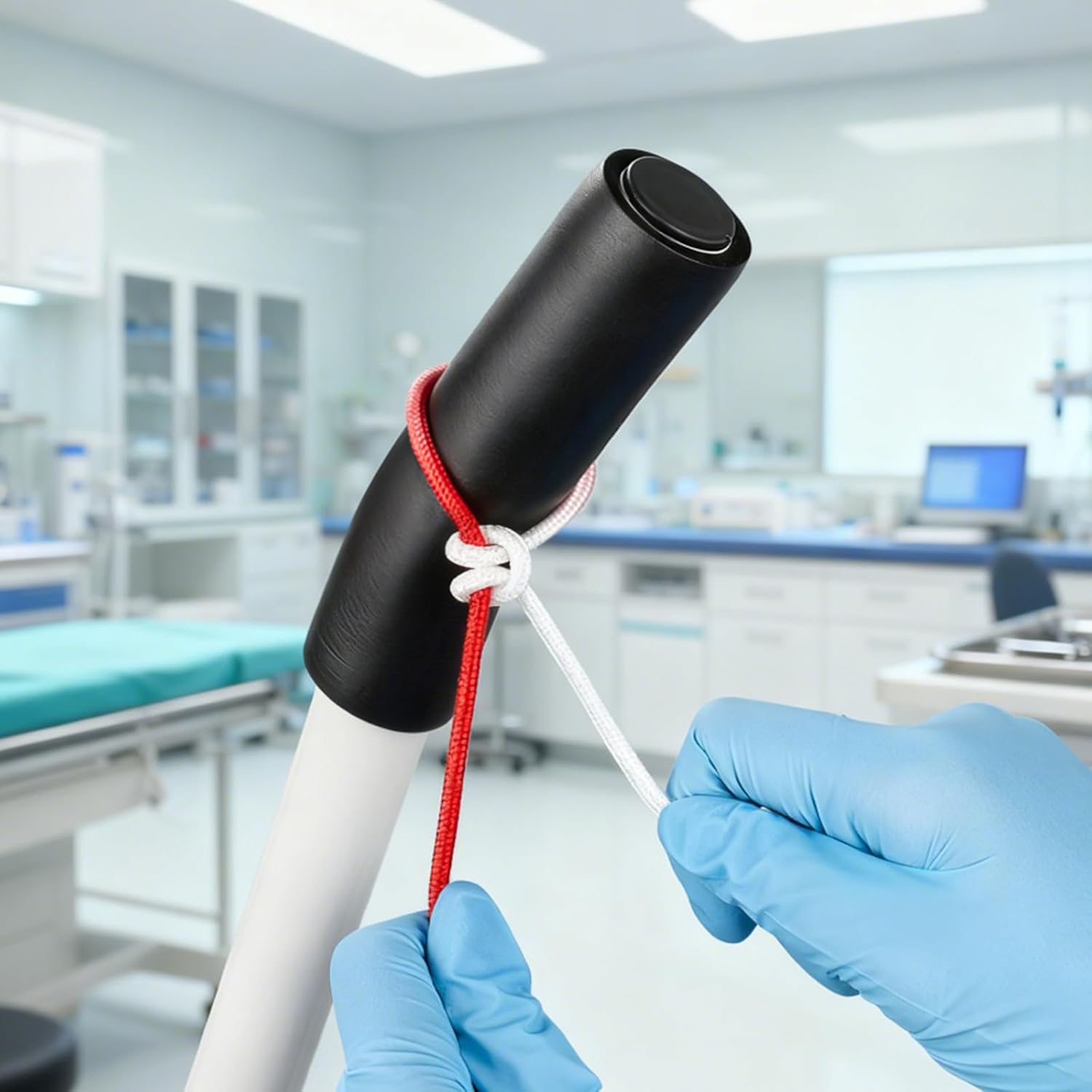 Medarchitect Surgical Knot Tying Practice Rope(6PCS), Suture Training Tool for Medical Students Learning Knot Tying,Two-Color Half Dyed Cord - Ø1mm,Ø2.5mm,Ø4mm (2 pcs Each) - Image 4