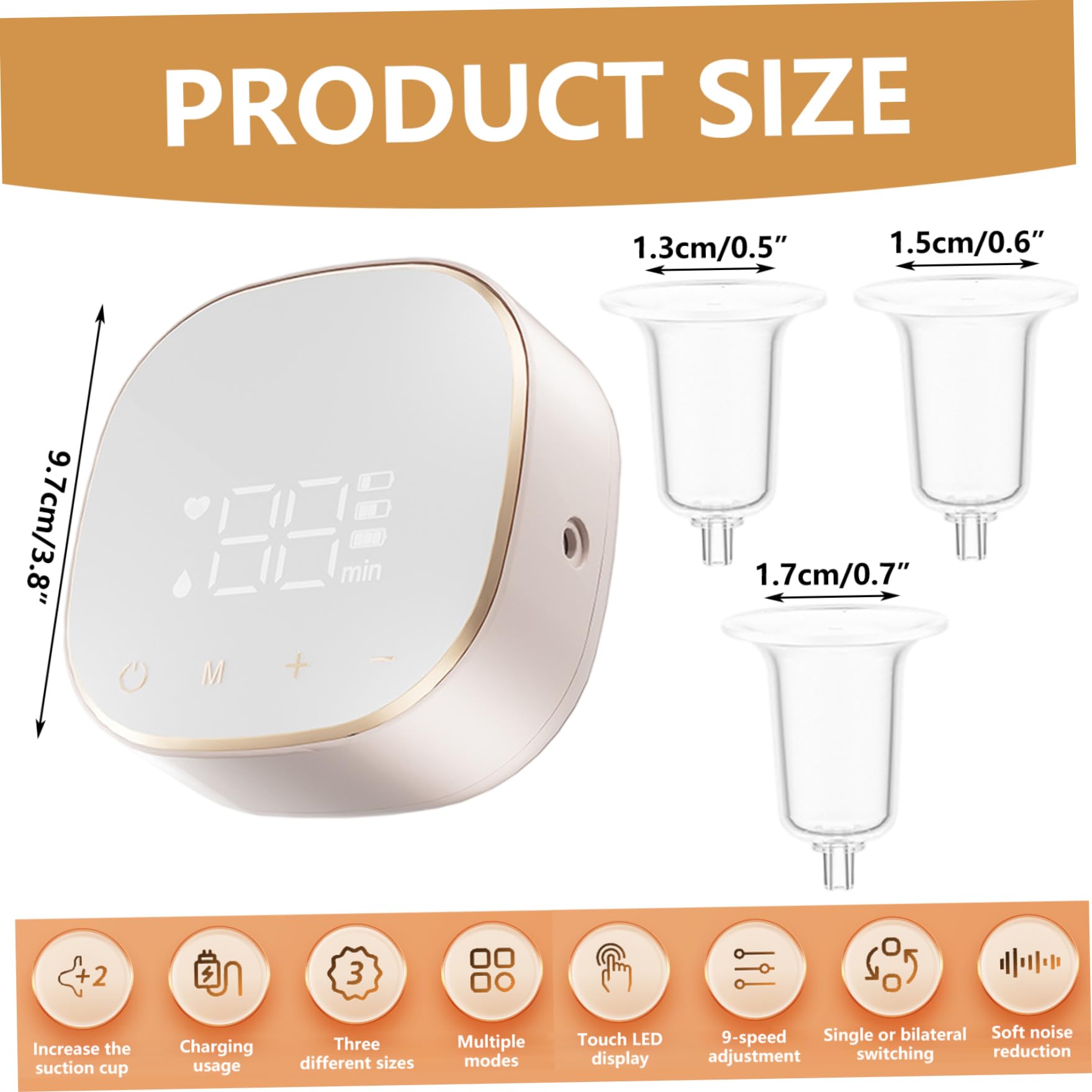 Nipple Everter pour tétons plats, correcteur électrique à écran tactile LED 9 niveaux 3 ventouses rechargeables