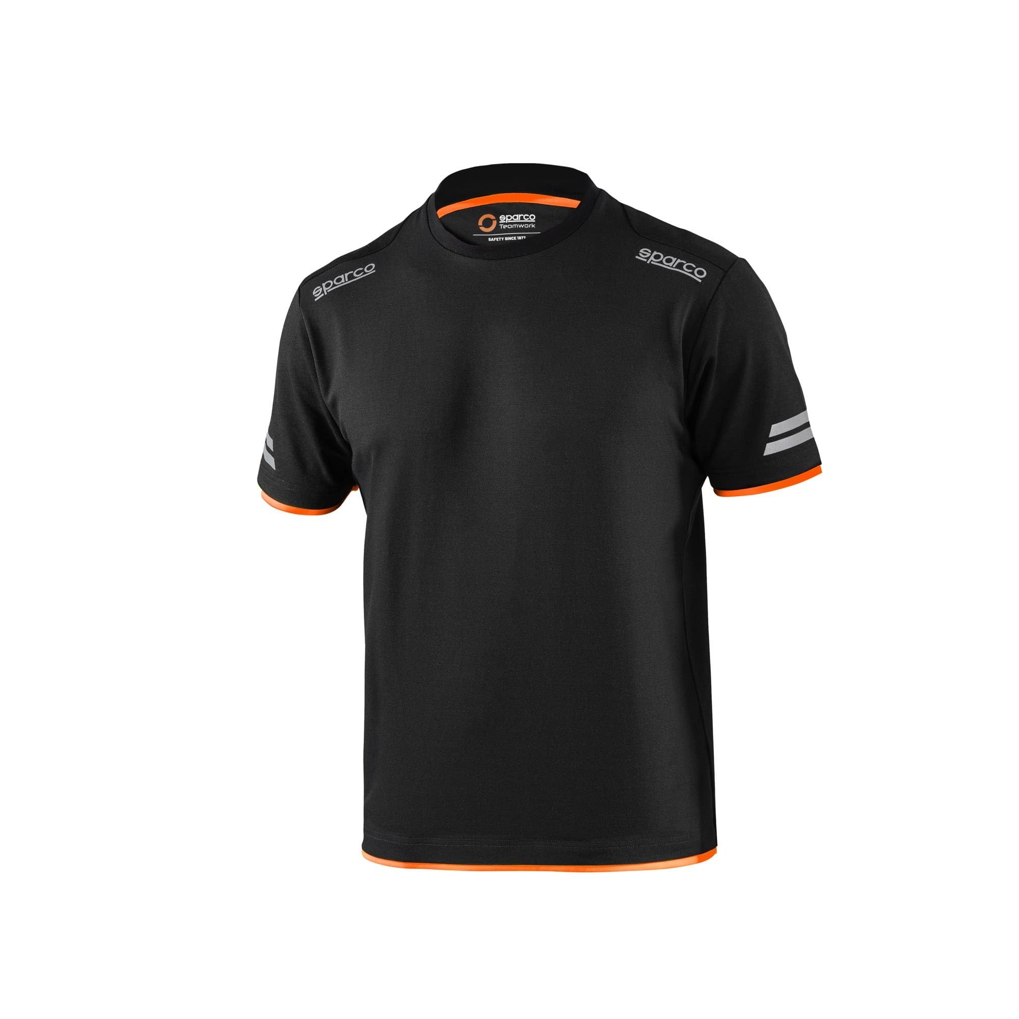 Sparco Herren Arbeits-T-Shirt Tucson aus atmungsaktivem technischem Sommerstoff. Piqué-Shirt mit verstärkten Schulterpartien und hochsichtbarem Design.