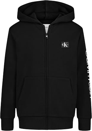 Calvin Klein Boys Long Sleeve Full Zip Fleece Hoodie