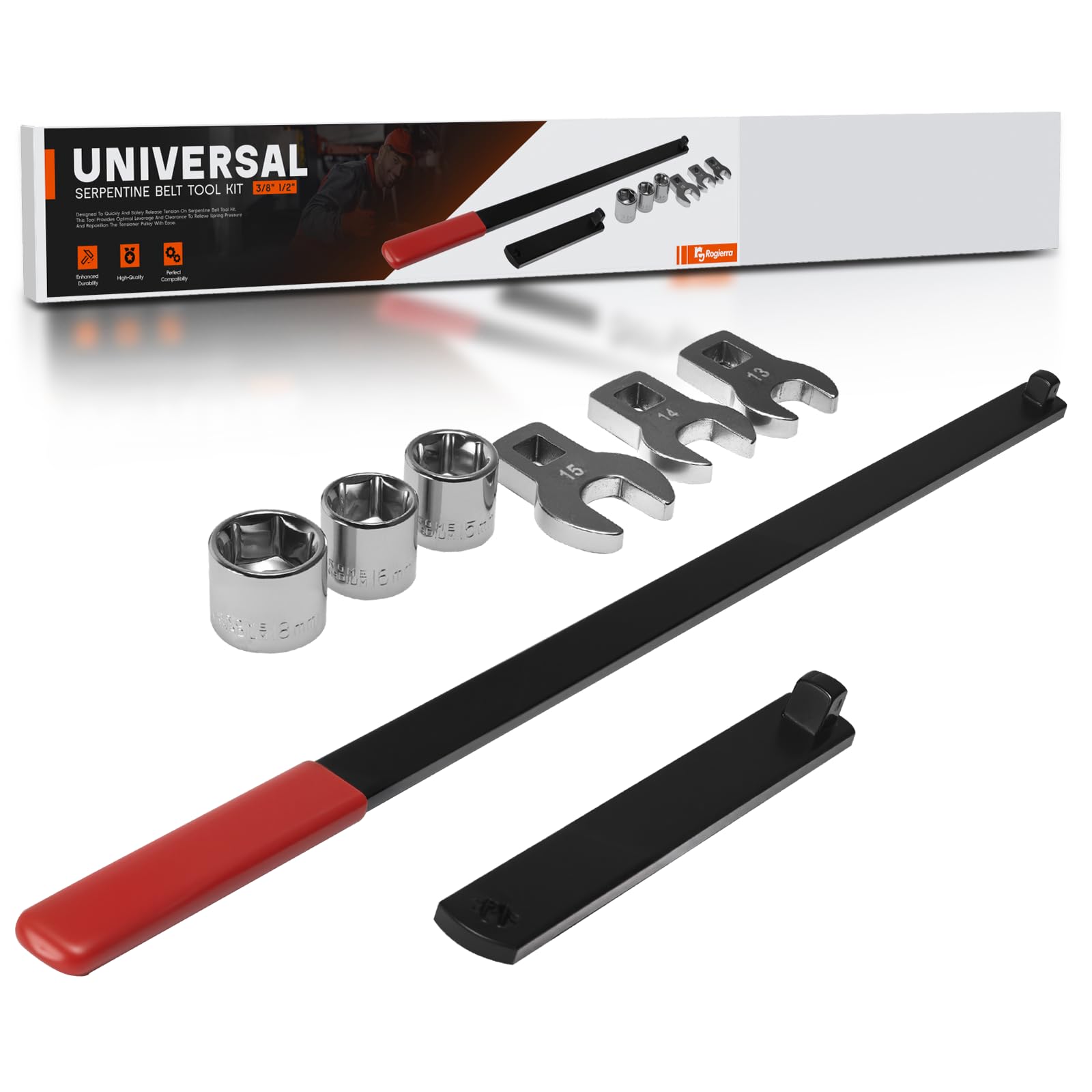 Rogierra Universal Serpentine Belt Tool Kit, 3/8