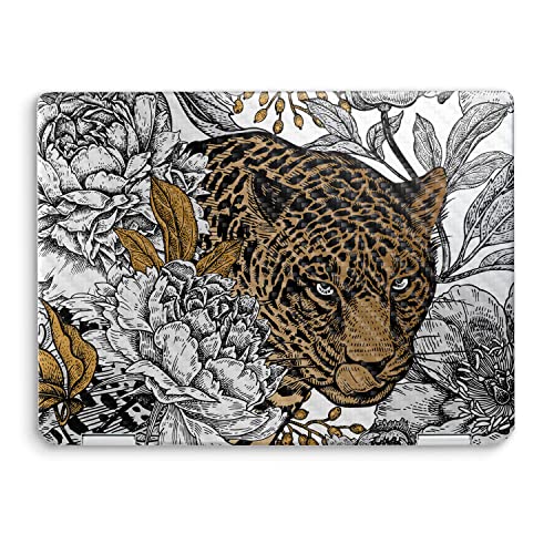 Image of MightySkins Carbon Fiber Skin Compatible with HP Spectre x360 14 inch (2022) Full Wrap Kit - Bronzed Leopard | Protective, Durable Textured Carbon Fiber Finish | Easy to Apply | Made in The USA