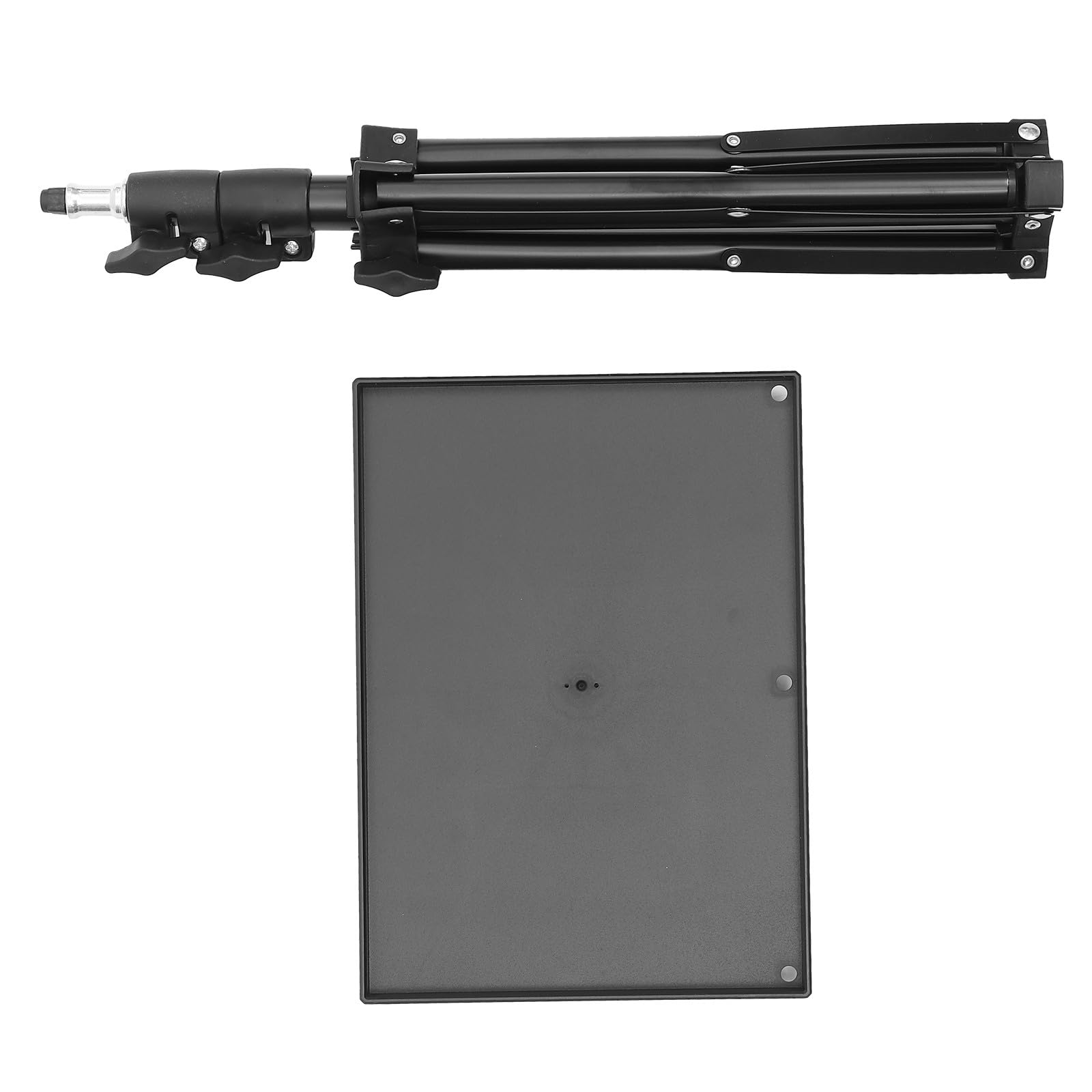 Healvian Supporto per Proiettore e Laptop Cavalletto Pieghevole in Metallo e Abs, Vassoio Regolabile Connettore 1/4, per Riunioni di Lavoro e Home Theater