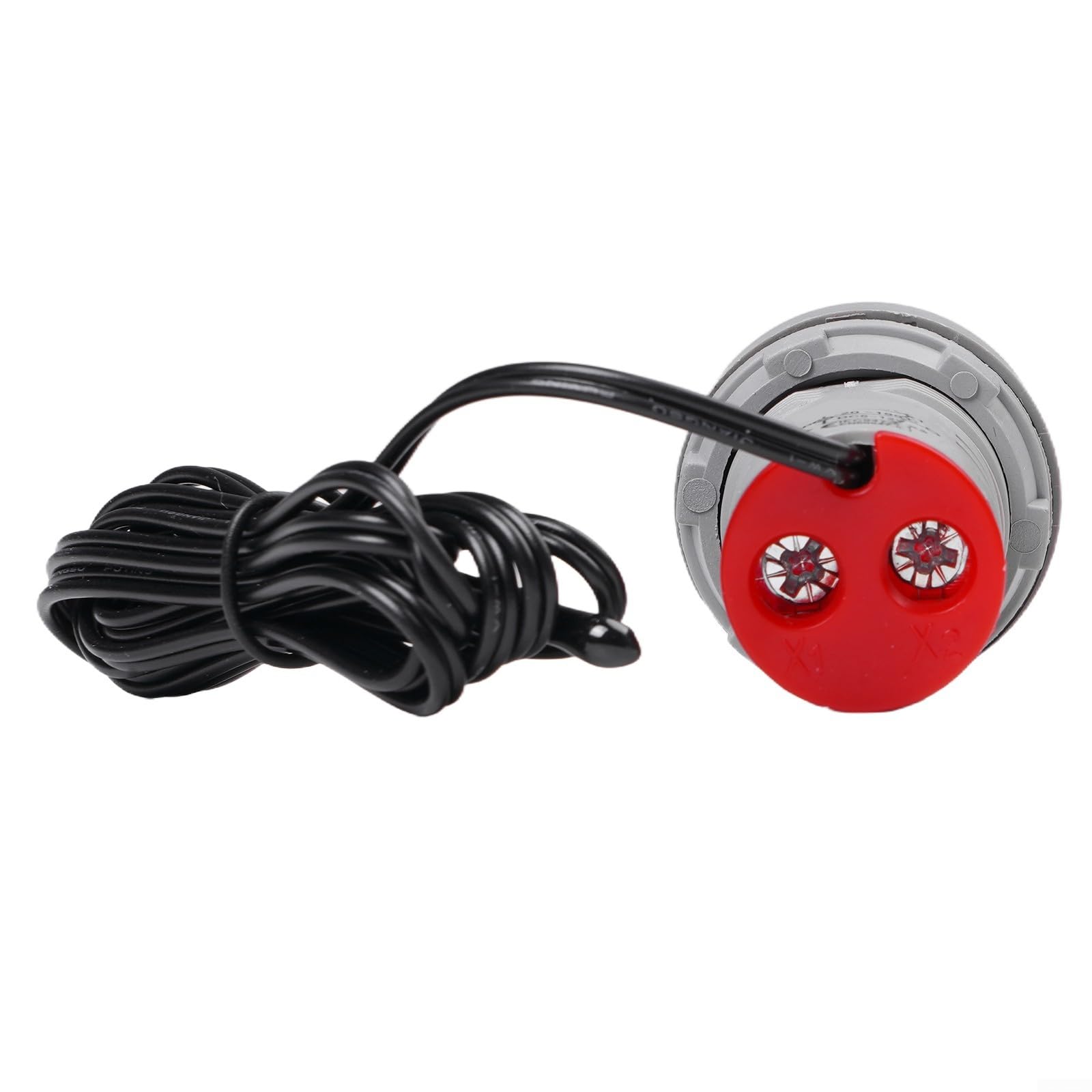 Termómetro digital compacto de 22 mm con LED transparente, indicador de temperatura redondo DC 5V-12V, para sistemas de control rojo (DC5-12V)