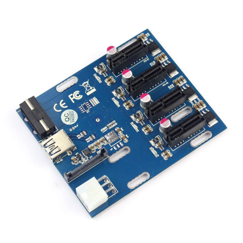 Tobo PCI-E 1x to 16x Riser Card PCI-Express 1 to 4 Slot PCIe USB3.0