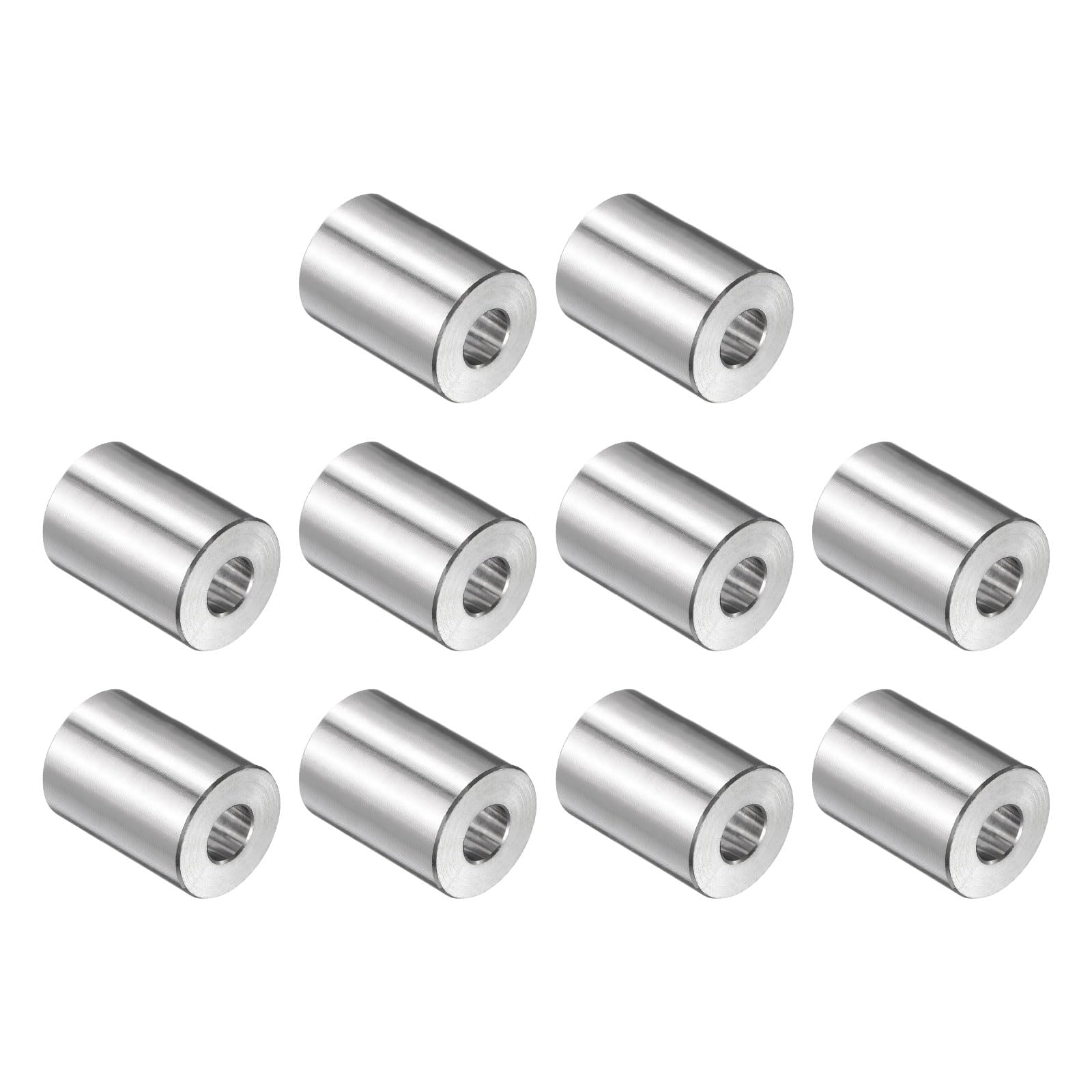 uxcell 10pcs Stainless Steel Spacer 5/16" Bore x 3/4" OD x 7/8" Length Screw Bushing Plain Finish Round Metal Spacer for M8 Screws Bolts and Rods