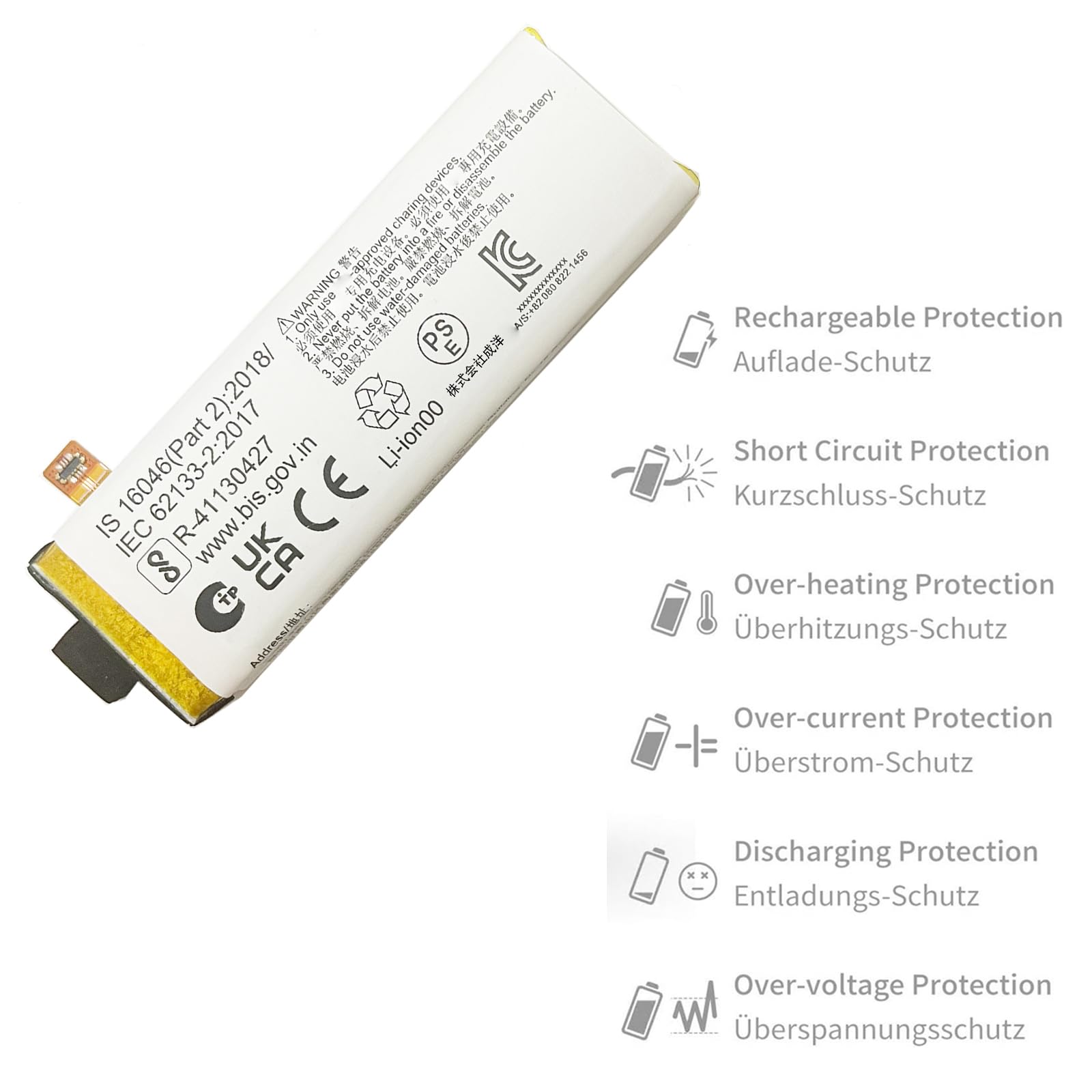 Batteria di ricambio OSMO Pocket 3, 1300 mAh, 7,7 V, compatibile con OSMO Pocket 3