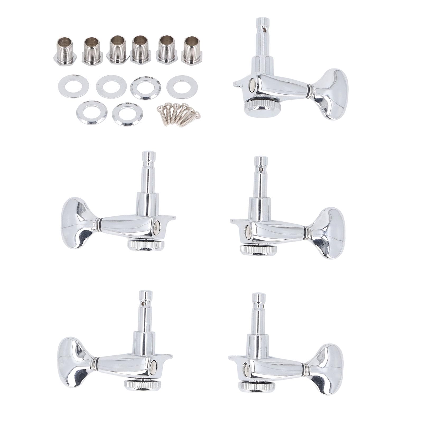 Clavijas de Afinación de Guitarra, 6 Piezas Afinador de Bloqueo de Guitarra con Relación de Engranaje 1:21, Clavijas de Afinación de con Lubricación Sellada y Accesorios de Instalación para