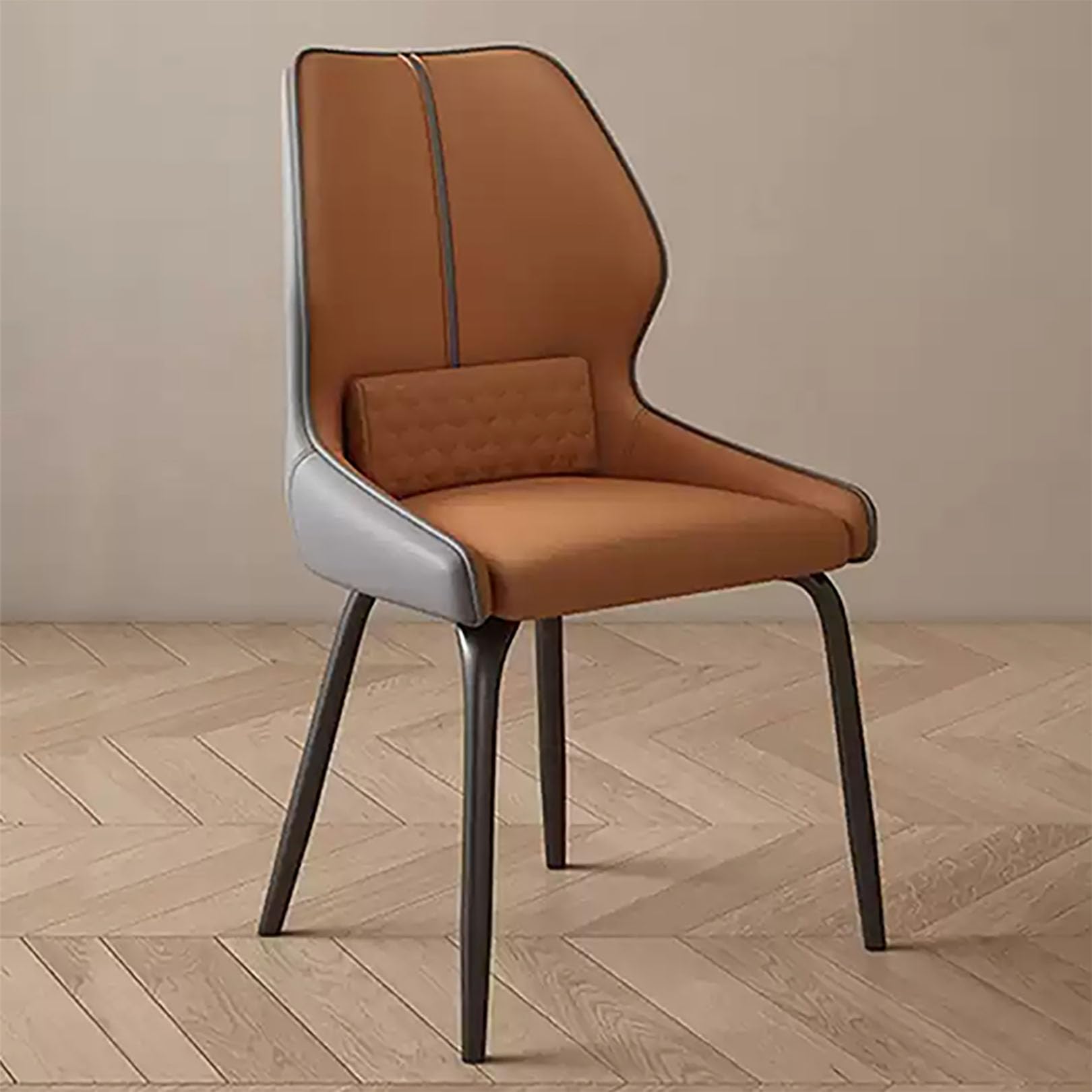 Chaise de cuisine en cuir du milieu du siècle pour salle à manger et salon stylé