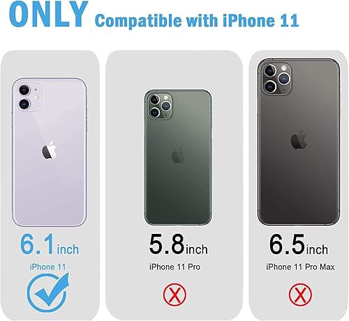 Miniatura 2 de NGB Funda compatible con iPhone 11 con protector de pantalla de vidrio templado, soporte de anillocorrea de muñeca, para niñas y mujeres (rosamorado)