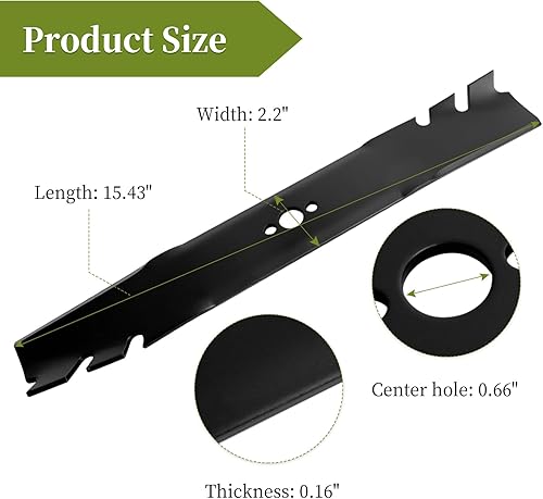 Miniatura 4 de 120-9500-03 Cuchillas de repuesto para Toro 30 pulgadas Timemaster, compatible con 116-6358-03, cuchilla trituradora para Toro 21199 20200 22200,