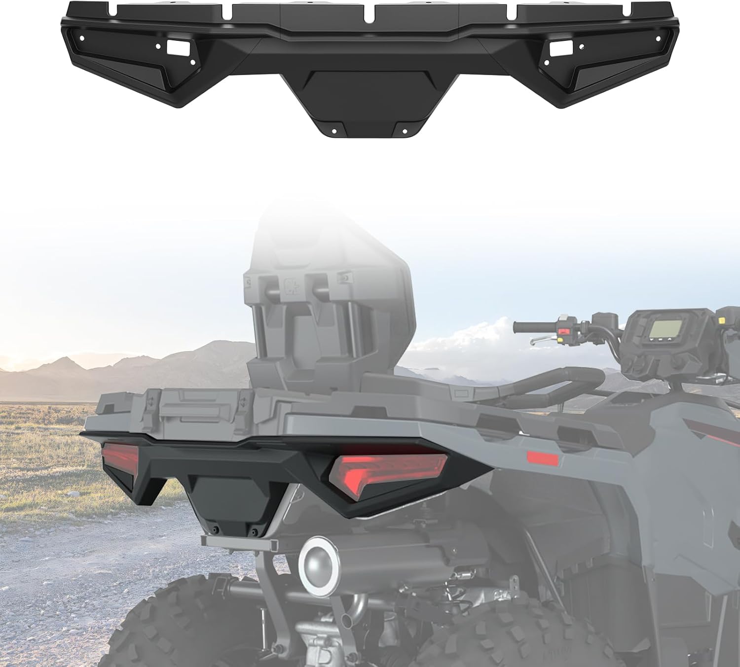 Rear Bumper for Polaris Sportsman 570 450 Touring 2021 2022 2023 2024 2025 Accessories, Plastic Combined Rear Guard Cover(Replace OEM# 5458421-070)