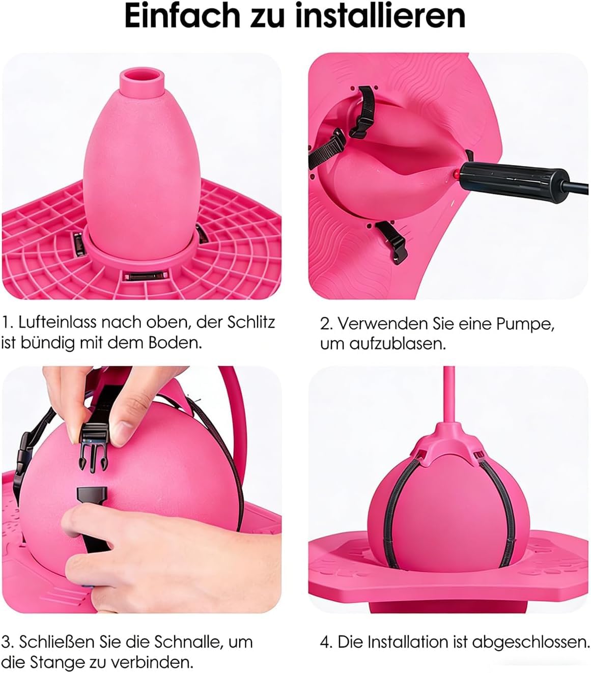 Pogo Sprungball für Kinder und Erwachsene, Hüpfball mit Stange, Sprungball Kinder Outdoor Hüpfspielzeug, Pogo Ball zum Trainieren des Gleichgewichts, Tragfähigkeit bis 300 kg (B) - 4