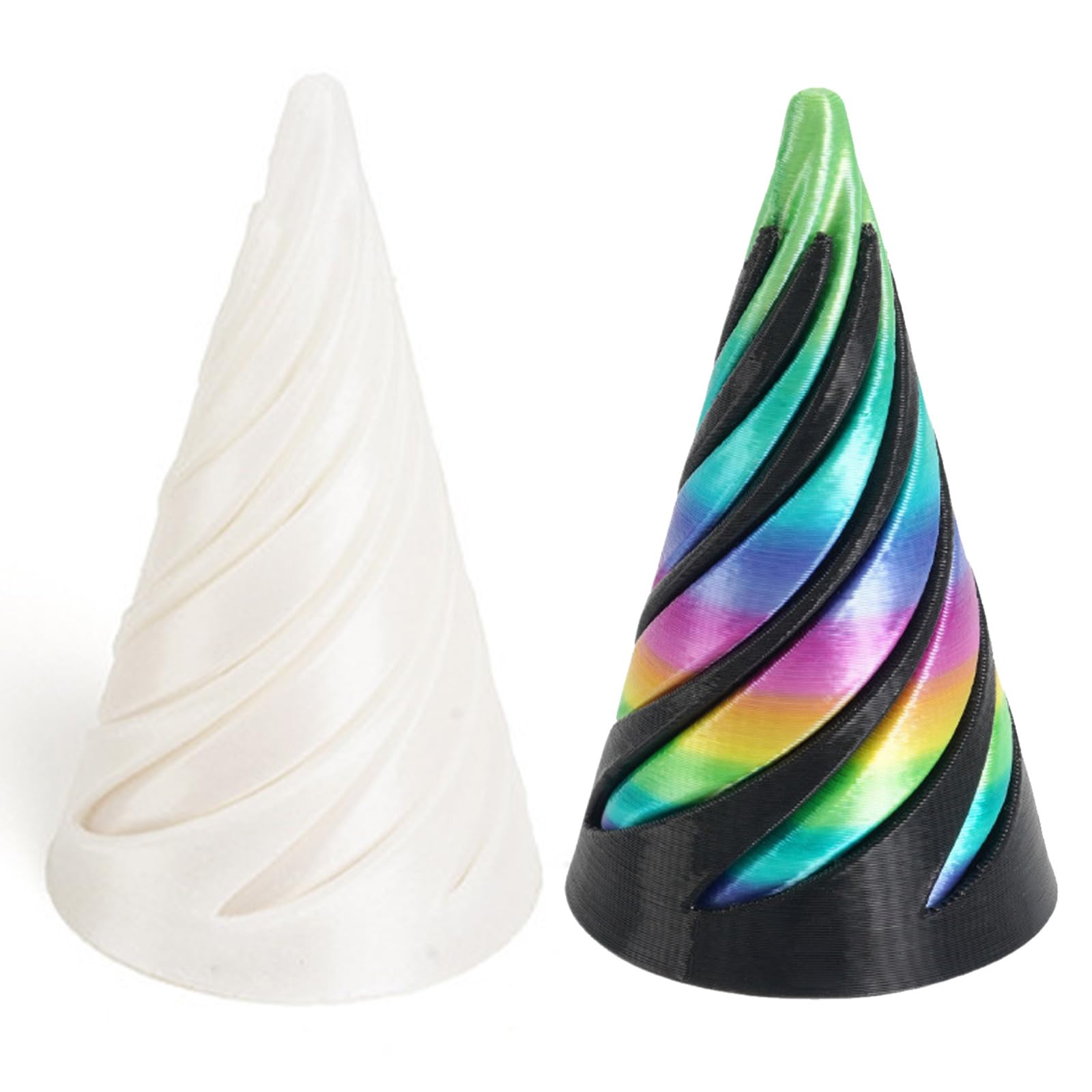 2Pcs Spiral Cone Impossible 3D Printed Fidget Toys Gearball Pyramid Spiral Cone Fidget Toy Passthrough Sculpture for Anxiety Stress Relief Desktop Office Home Decor Gift for Kids and Adults