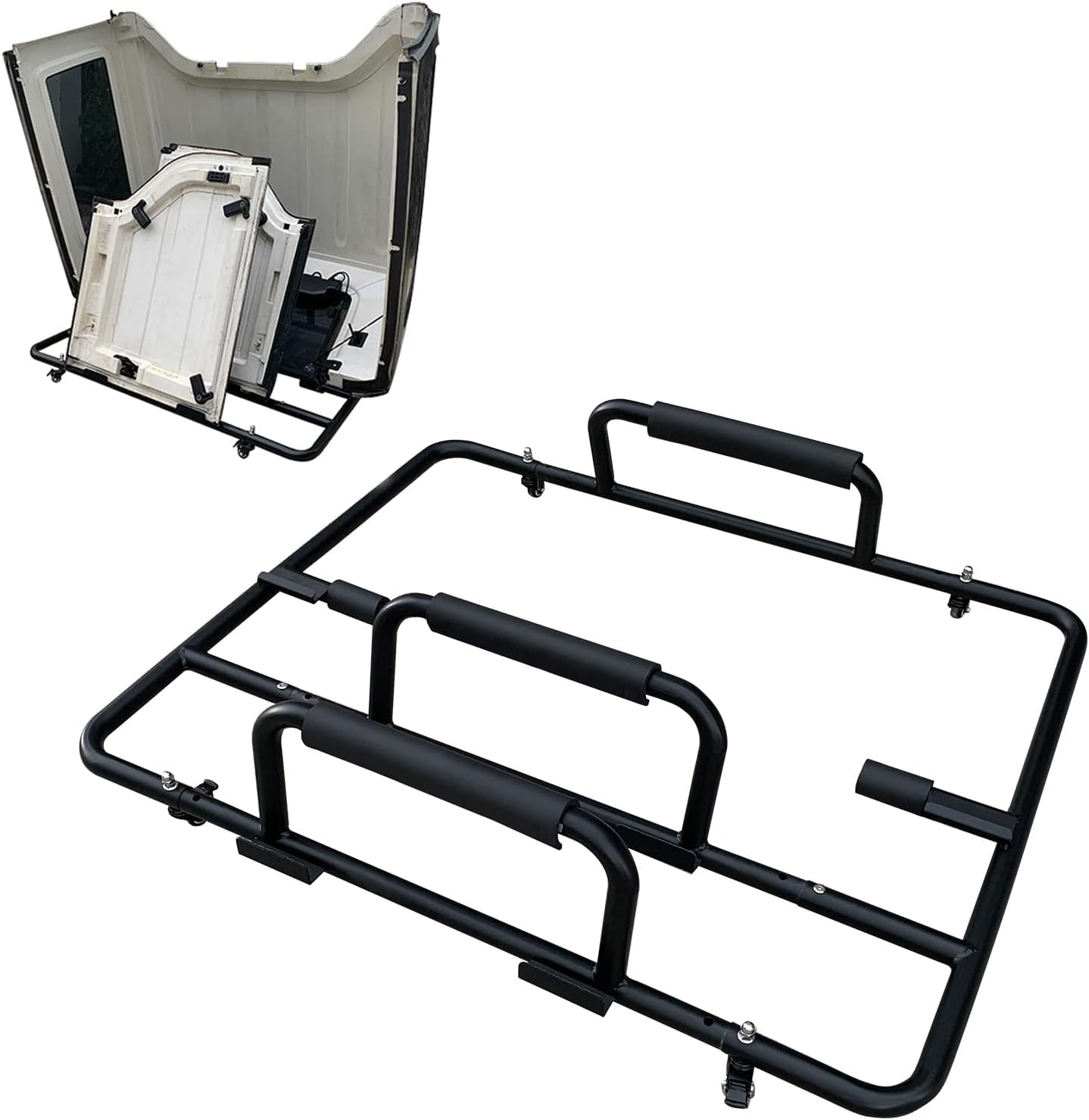 Movable Hard Top Storage Carrier Rack Compatible with Jeep