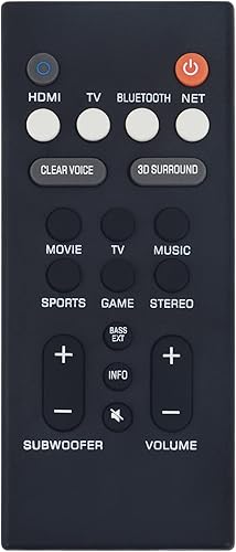 Reemplazo de control remoto YAS-109 YAS-209 compatible con Yamaha Front Surround System Sound Bar ATS-2090 YAS-209BL ATS-2090 ATS-1090 ATS1080