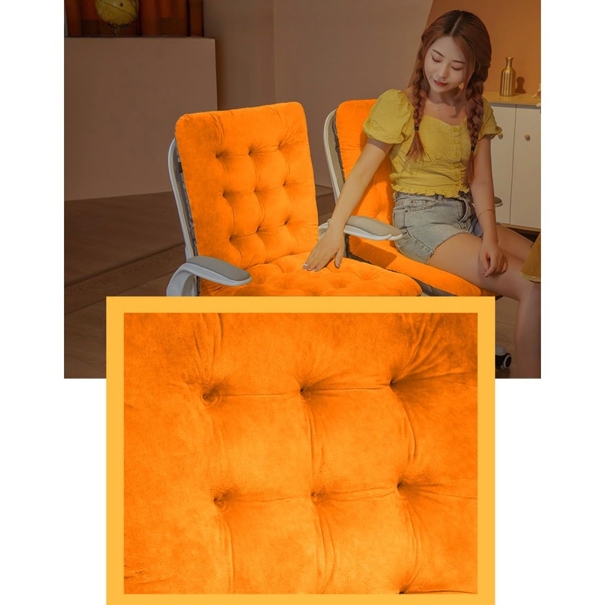 Cuscini ergonomici per sedie da ufficio e da gioco, supporto posteriore antiscivolo, con cinghie elastiche, ideali per auto, sala da pranzo e giardino (C1, 45 x 100 cm)