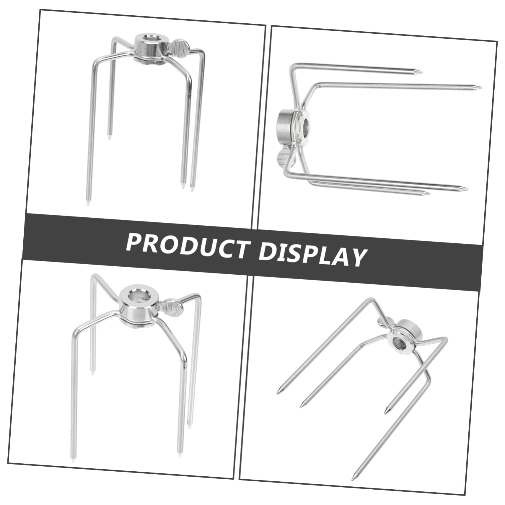 Mipcase 2Pcs Stainless Steel Chicken Roasting Forks for Bbq Grill Durable Home Grill Forks for Rotisserie and Outdoor Cooking for Chicken and Meat Preparation