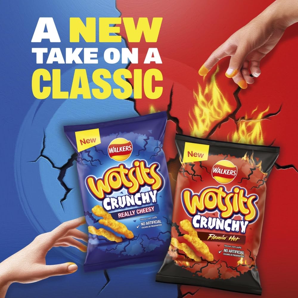 Walkers Wotsits Crunchy Really Cheesy Snacks Crisps 140 g