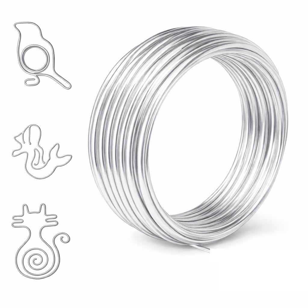 ART IFACT 10 Meters - 10 Gauge (3.2mm) Aluminium Silver Art and Craft Wire for Jewellery Making, Flower Decoration and Floral Arrangement