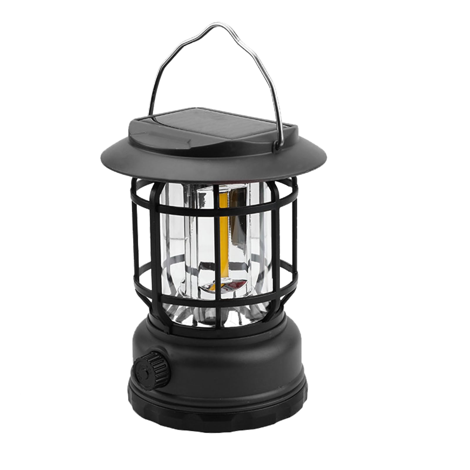 Camping Lantern, Vintage LED Camping Lantern, Rechargeable Portable Water Resistant Camping Lantern, Outdoor Lantern for Camping, Hurricane, Emergency, Hiking, Power Outages (Black)