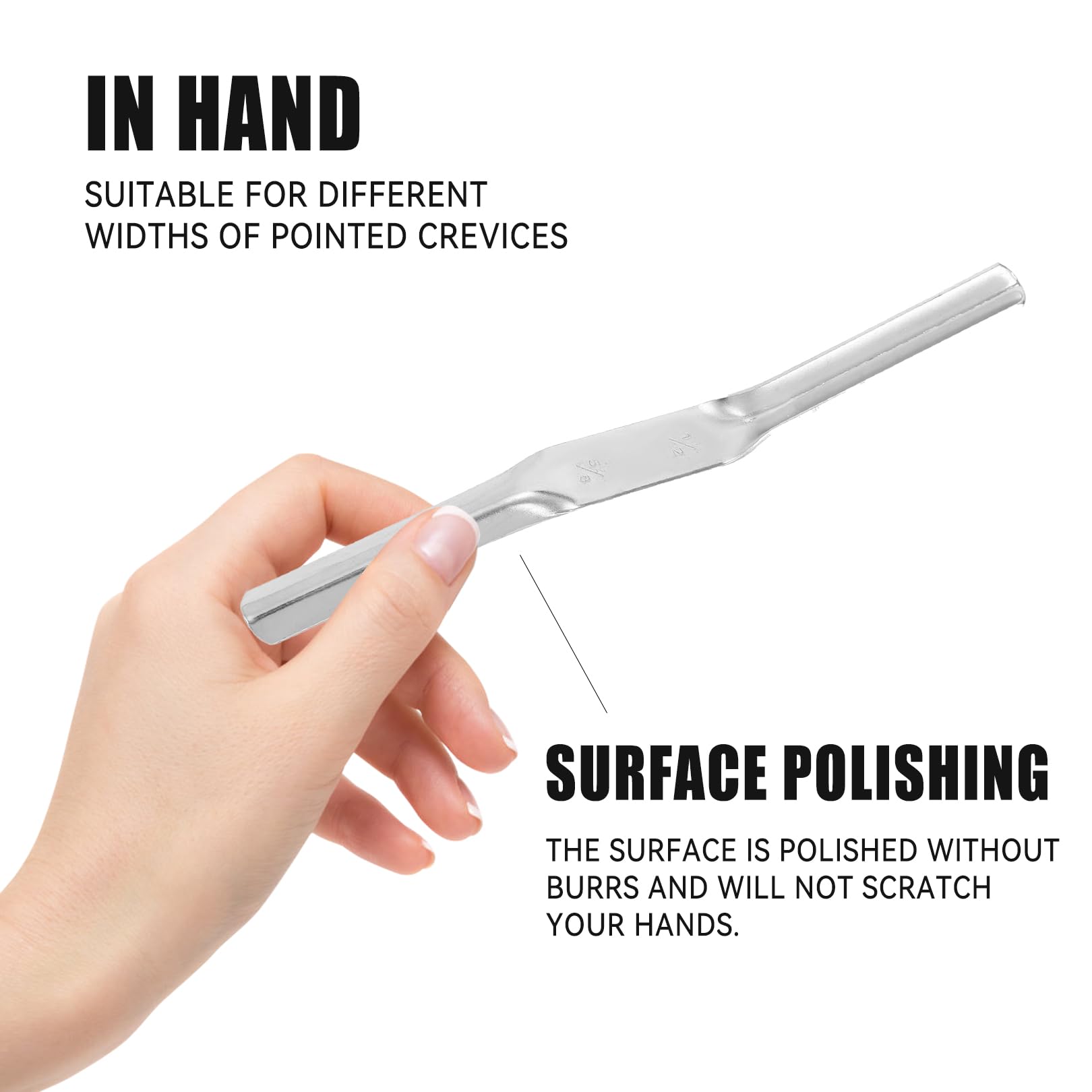2 PCS Brick Jointer for Masonry,Pointing Tool with Brick,Jointer Bricklaying Silver,Stainless Steel Convex Mortar Jointer,Double End Mortar Finishing Tool for Builders and Bricklayers - Image 3
