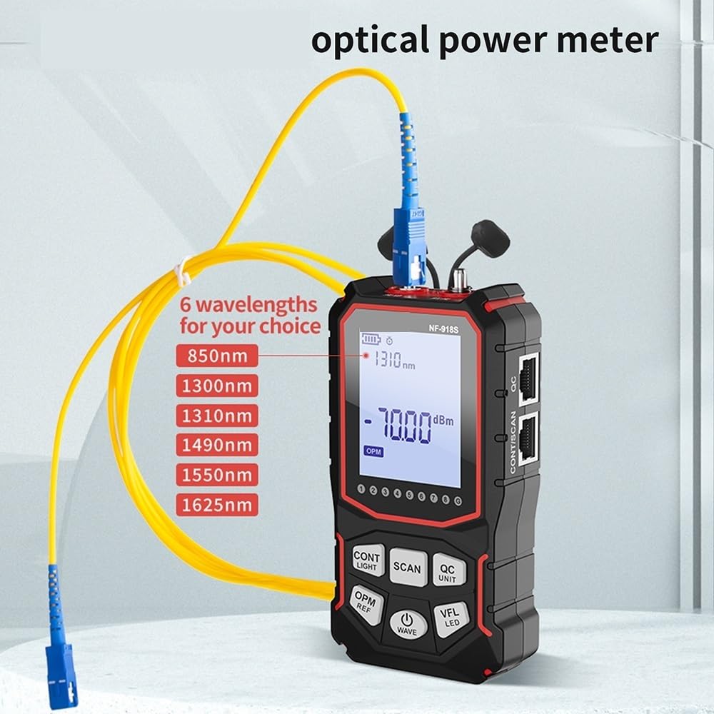 Tester per cavi di rete, Tester for cavi di rete, display LCD, localizzatore, misuratore potenza ottica PoE, visivo guasti, strumenti