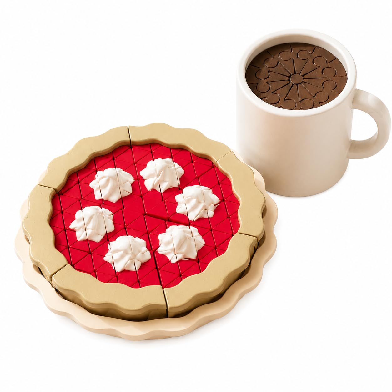 Juego de Tarta y Chocolate Caliente Impreso en 3D para niños (Rojo)