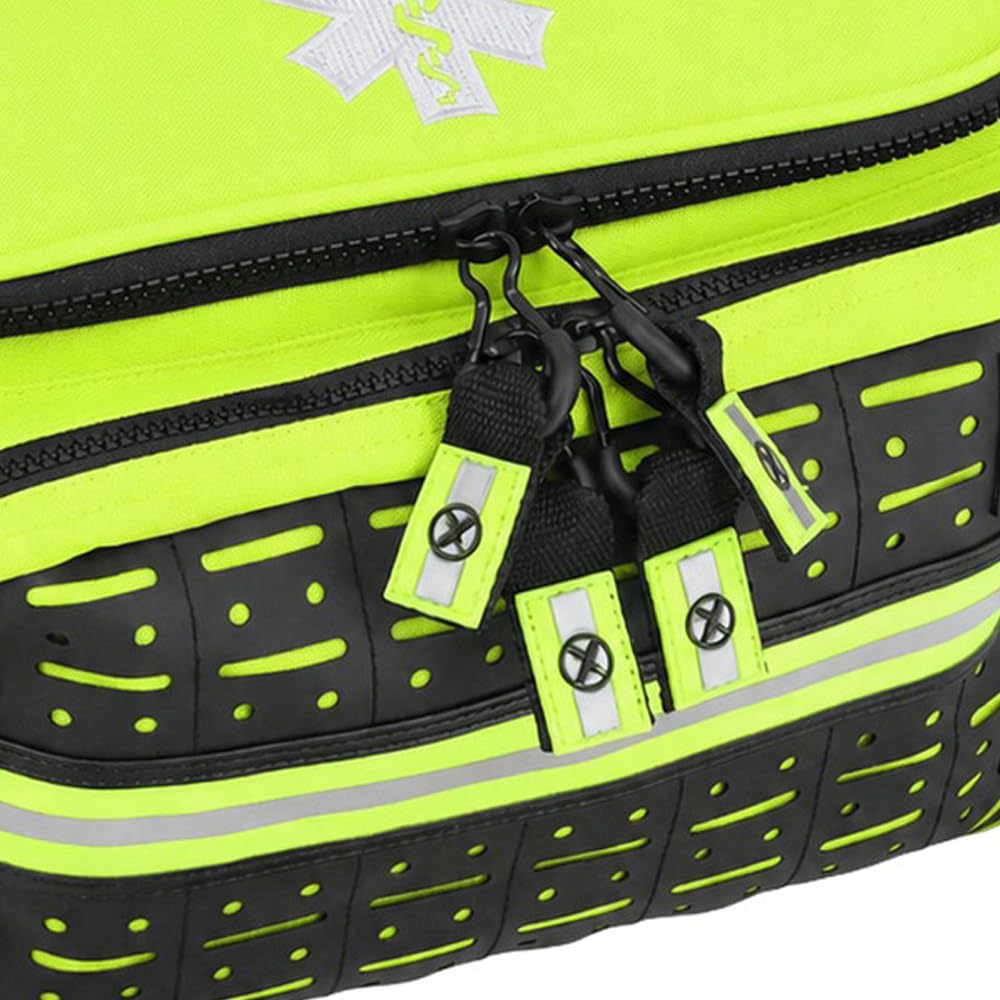 Lightning X - Bolsa EMT mediana de primeros auxilios | LXMB25 | con correa reflectante para el hombro y compartimentos con cremallera para primeros auxilios + suministros de trauma, amarillo