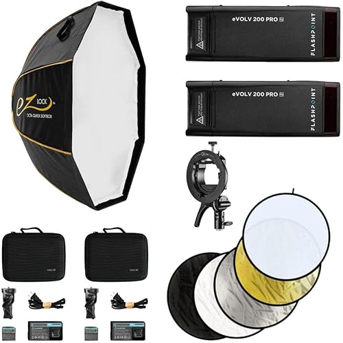 Flashpoint Starter Lighting Kit, Includes Two eVOLV 200 Pro TTL Flashes and More