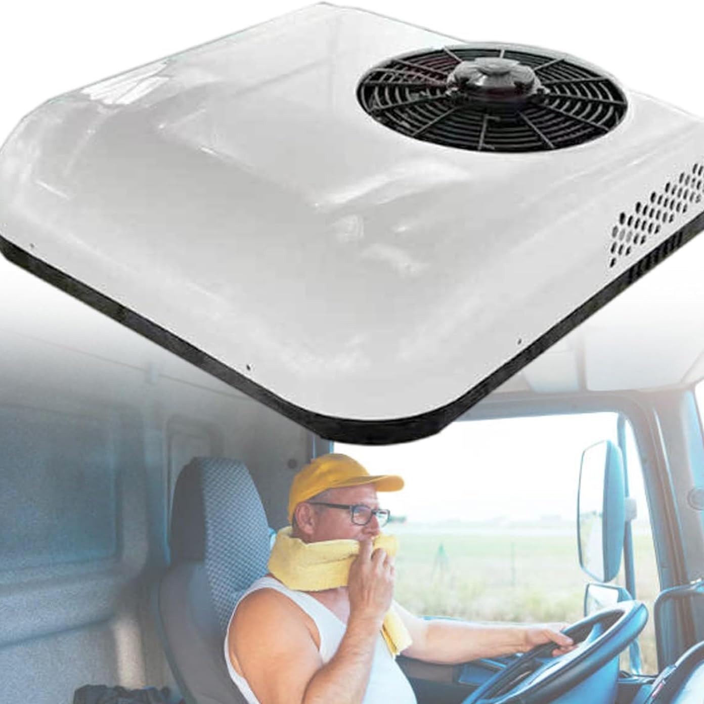 SXHEYUY Aire Acondicionado Camper, Aire Acondicionado Portatil Coche 12 V 24 V, Refrigerante Aire Acondicionado Portatil 12V Agregado, Adecuado Tanto,blanca,12v