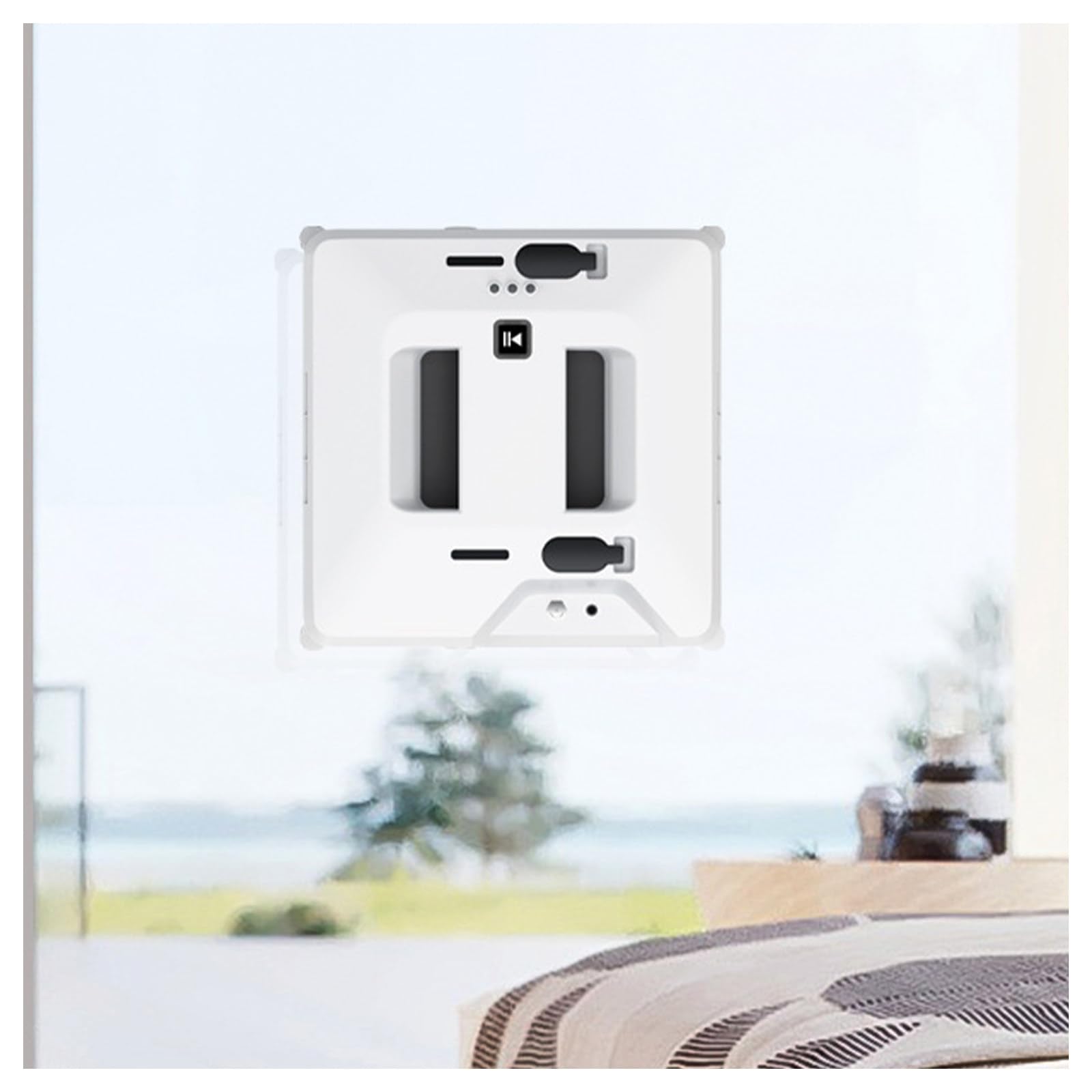 Robot Limpiacristales Automático, Doble Pulverización de Agua, Depósito de 60 ml, Potencia de Succión de 2800 Pa, Detección de Bordes, Ideal para Ventanas Altas, Azulejos y Cristal