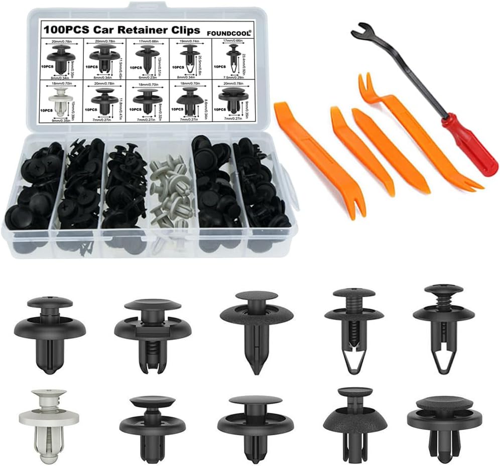 FOUNDCOOL 105pcs10 Types Universal Car Trim Clips Retainers Panel Push