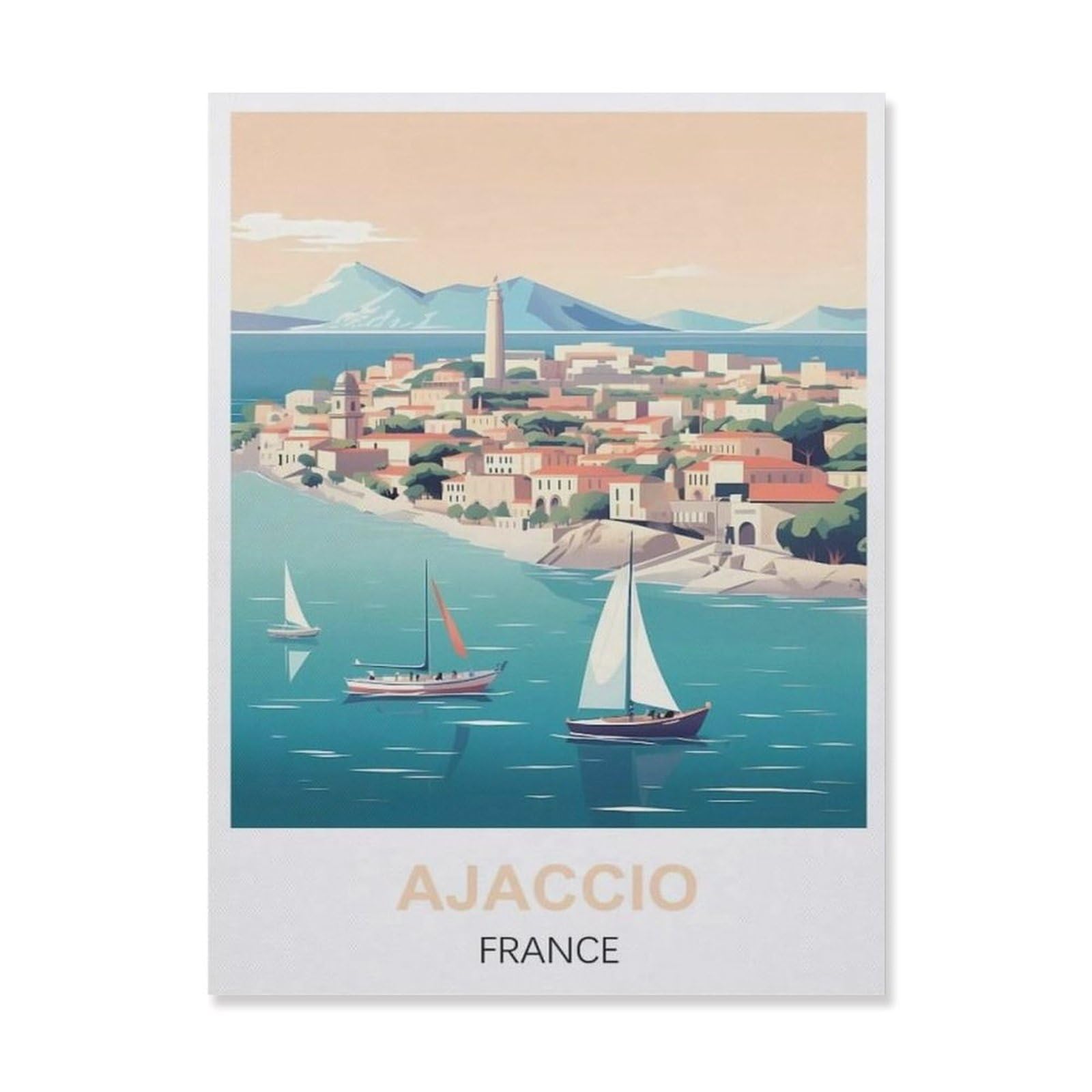 Funny Metal Tin Sign Wall Decor，Ajaccio France(20x30cm）