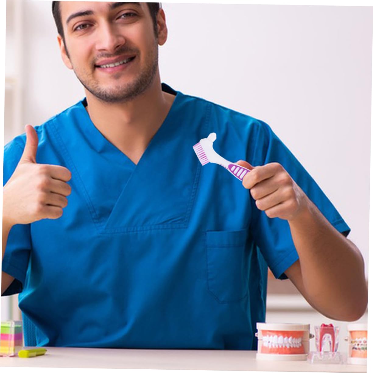 VALICLUD Cepillo Para Limpiar Dentaduras Postizas Duro Limpiador Cepillo De Pincel Cerdas Firme Cepillo De Limpieza Nylon 4 Piezas X 4