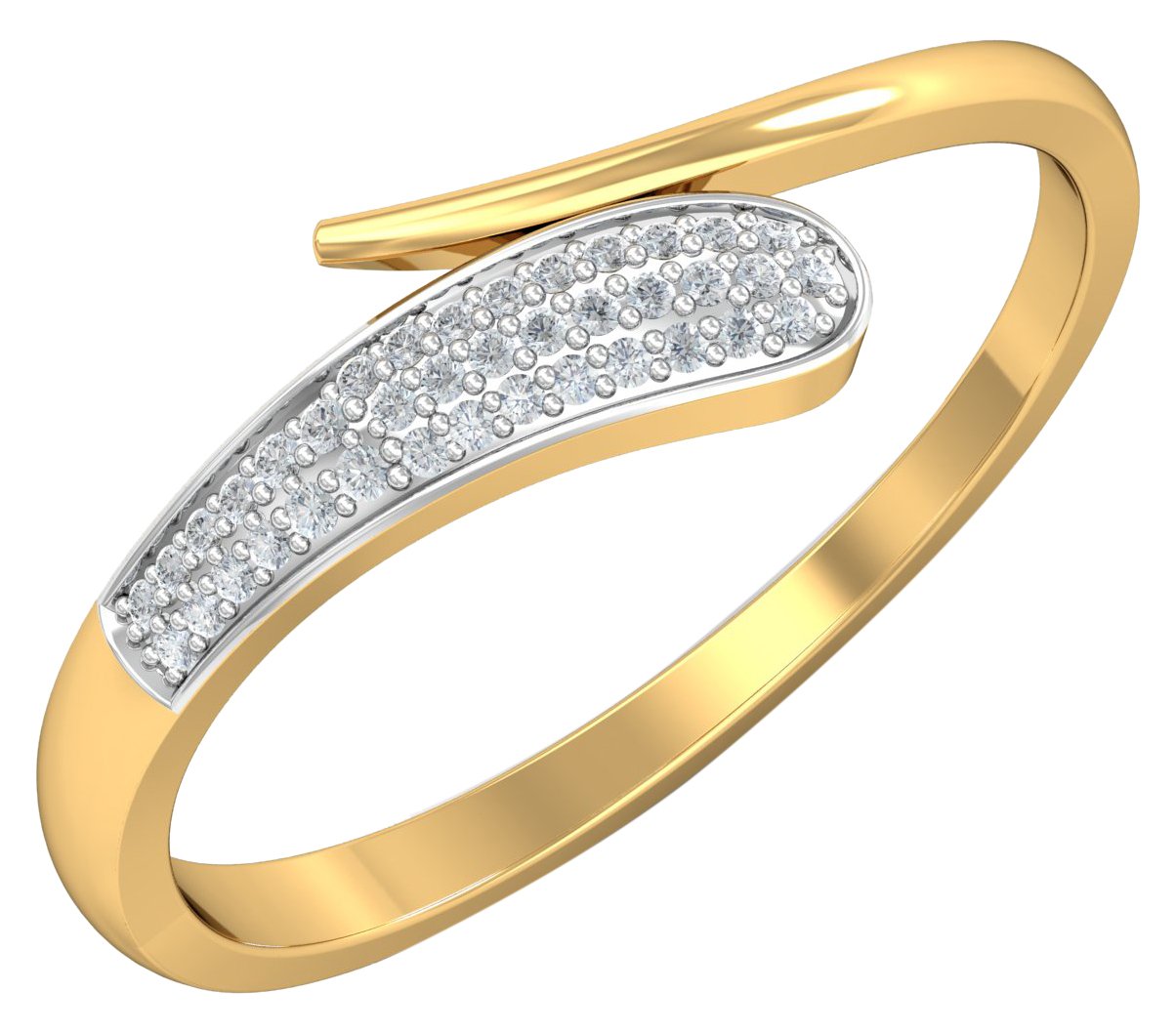 kuberbox 18KT Yellow Gold Wonderfully Casual Ring for Women-picture-42