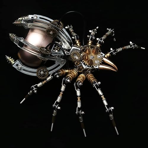 Miniatura 6 de Rompecabezas de metal 3D, kit de modelo de araña mecánica con altavoz, 512 piezas de altavoz de araña 3D, paquete de ensamblaje de juguetes de